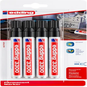 Viltstift edding 3300 schuin 1-5mm zwart blister à