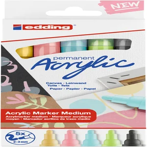 Acrylmarker edding e-5100 medium pastel assorti se