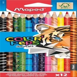 Kleurpotlood Maped Color'Peps Animals set à 12 kle
