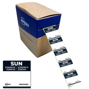 Etiket Avery HACCP zondag-zwart 25x25mm 1000 stuks