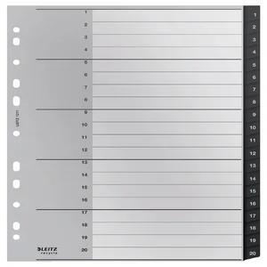 Tabblad Leitz Recycle A4 11-gaats 1-20 extra breed