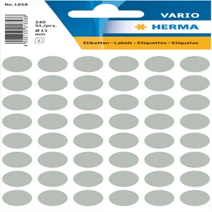 Etiket HERMA 1858 rond 13mm grijs 240 stuks