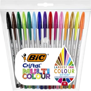 Balpen Bic Cristal large multicolour assorti 15 st