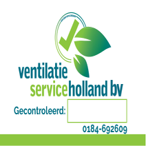 Ventilatie Service Holland Stickers 8x5CM Wit Glans