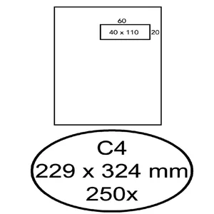 Envelop Hermes akte C4 229x324mm venster rechts 4x