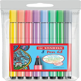 Viltstift STABILO Pen 68 medium pastel assorti etu