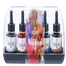 Inkt Talens Ecoline met pipet additional set à 5 a