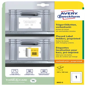 Positioneeretiket Avery 8003 220x160mm bedrukt 5 s