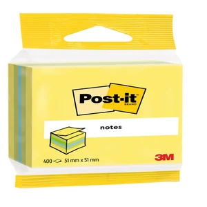 Memoblok 3M Post-it 2012L 51x51mm kubus ass kleur