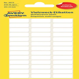 Etiket Avery 3073 20x8mm wit 234 stuks