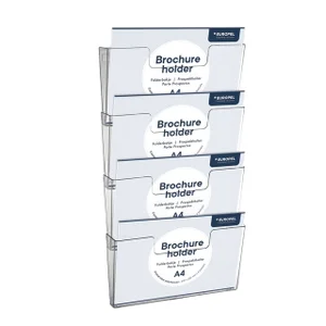 Folderhouder Europel 4x A4 wand liggend koppelbaar