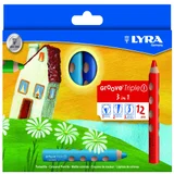 Kleurpotlood LYRA Groove Triple One extra dik set à 12 kleuren