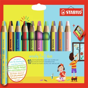 Kleurpotloden STABILO 882 woody 3 in 1 duo incl pu