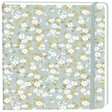 Notitieboek witte bloemen A5 lijn 92 pagina's softcover grijs