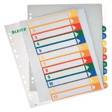 Tabblad Leitz WOW A4+ 11-gaats 1-12 PP assorti
