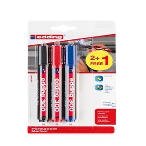 Viltstift edding 300 rond 1.5-3mm assorti blister