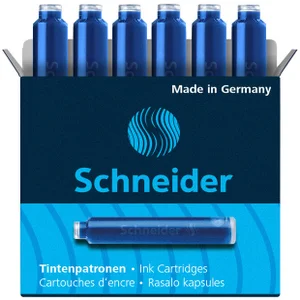 Inktpatroon Schneider din blauw doos à 6 stuks