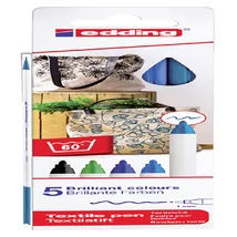 Textielmarker edding 4600 rond 1mm koel assorti 5