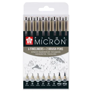 Fineliner Sakura Pigma Micron 6 schrijfbreedtes -