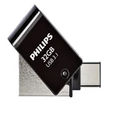 USB stick 3.1 Philips 2in1 USB-C USB-A 32GB zwart