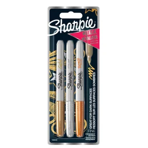 Viltstift Sharpie rond fijn metallic assorti blist