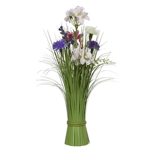 Kunstgras Everlands met bloemen assorti 40cm polye