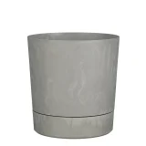 Plantenpot Mica Coco met schotel rond hoogte 29,5 Ø28 cm grijs
