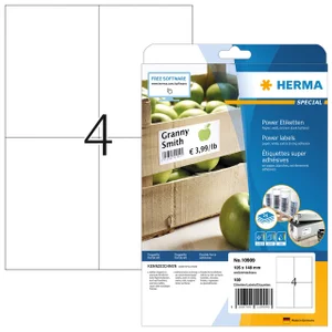 Etiket HERMA Power 10909 105x148mm wit 100 stuks