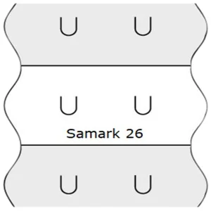 Prijsetiket 12x26mm Sato Samark wit afneembaar