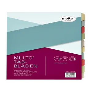 Tabbladen Multo A4 23-gaats 10-delig karton assort