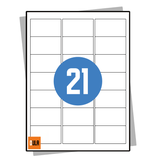 DULA Etiketten A4 21 stickers per vel 63,5x38,1mm 100 vel