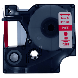 DULA - Dymo D1 40912 Rood op transparant 9mm x 7m