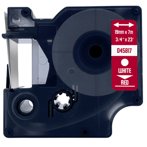 DULA - Dymo D1 45817 Wit op rood 19mm x 7m