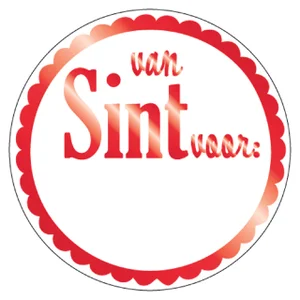 Stickers van Sint voor rond rood/wit doos à 1000 s