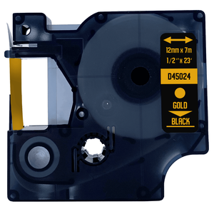 DULA - Dymo D1 45024 Goud op zwart 12mm x 7m