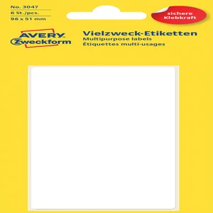 Etiket Avery 3047 98x51mm wit 6 stuks