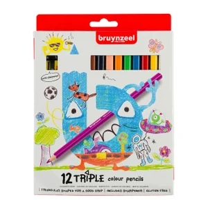 Kleurpotloden Bruynzeel Kids Triple assorti 12 stu