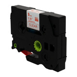 DULA - Brother TZe-122 label tape - rood op transparant 9mm x 8 m