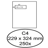 Envelop Quantore 229x324mm venster 4x11cm links zelfklevend 250 stuks