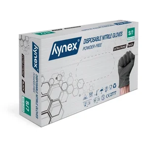 Handschoen Hynex nitril S zwart 5gr extra sterk 10