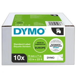 Labeltape Dymo LabelManager D1 polyester 9mm zwart