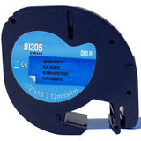 DULA - Dymo 91205 / S0721650 Zwart op blauw 12mmx4m