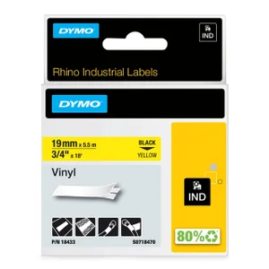 Labeltape Dymo Rhino industrieel vinyl 19mm zwart