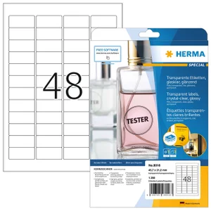 Etiket HERMA 8016 45.7x21.2mm transparant 1200 stu