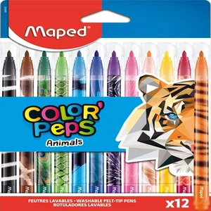 Viltstift Maped Color'Peps Animals set à 12 kleure