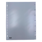 DULA Plastic tabbladen 1 tot 7 Grijs - Genummerd - 23 rings A4