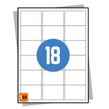 DULA Etiketten A4 18 stickers per vel 63,5x46,6mm 100 vel