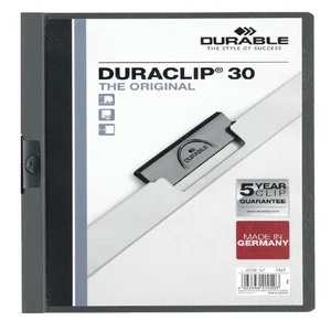 Klemmap Durable Duraclip A4 3mm 30 vellen antracie