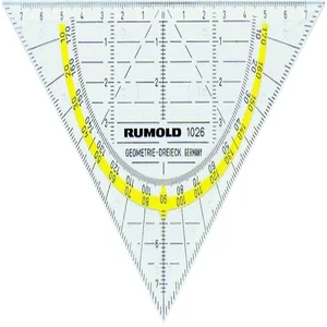 Geodriehoek Rumold 1026 160mm transparant