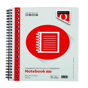Collegeblok Quantore A5 lijn 17-gaats 160 pagina's